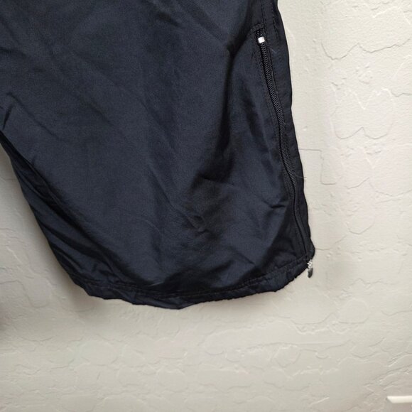 Nike Mesh Lined Windbreaker Track Pants w Zipper Ankles Black Womens L 12-14 Y2K - Picture 7 of 12